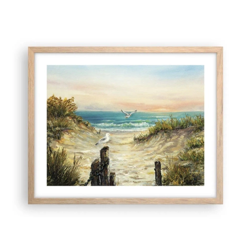 Poster in einem Rahmen aus heller Eiche - Windlose Abgeschiedenheit - 50x40 cm