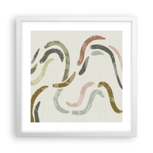 Poster in einem weißen Rahmen - Fröhlicher Tanz der Abstraktion - 40x40 cm