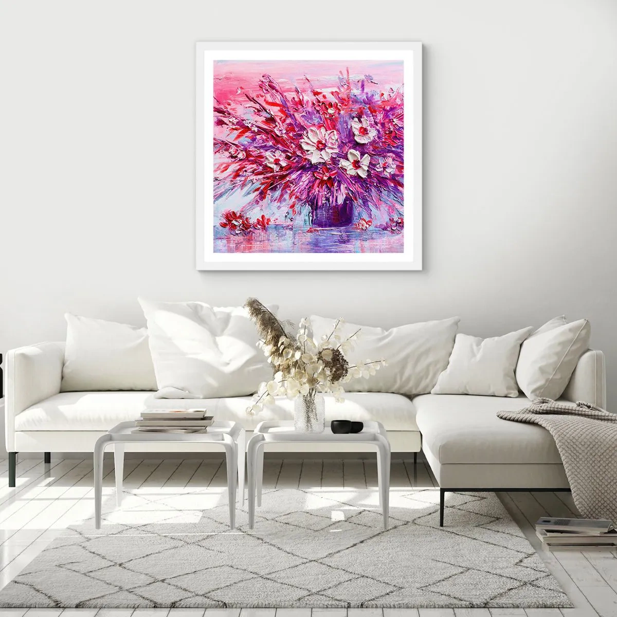 Poster in einem weißen Rahmen - Unschuld und Leidenschaft - 30x30 cm