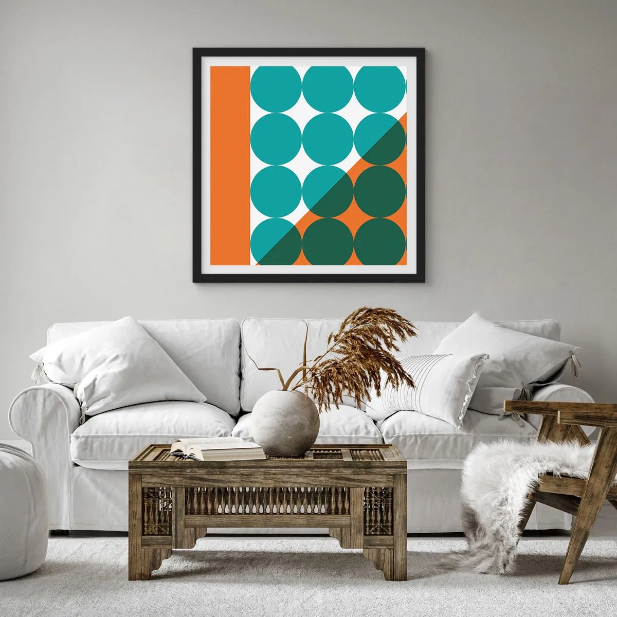 Poster in einem schwarzem Rahmen - Nach oben und schräg - 30x30 cm