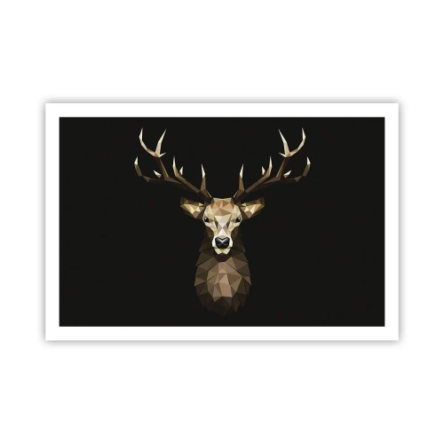 Poster - Kubistischer Hirsch - 91x61 cm