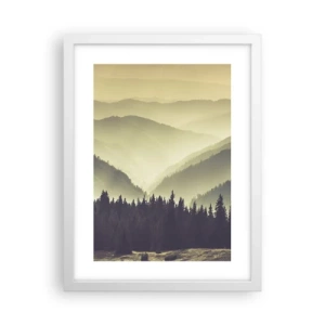 Poster in einem weißen Rahmen - Hinter den sieben Bergen ... - 30x40 cm