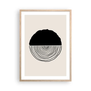 Poster in einem Rahmen aus heller Eiche - Halb und halb - 50x70 cm