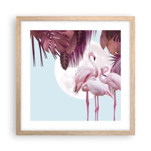 Poster in einem Rahmen aus heller Eiche - Drei Vogelgnaden - 40x40 cm