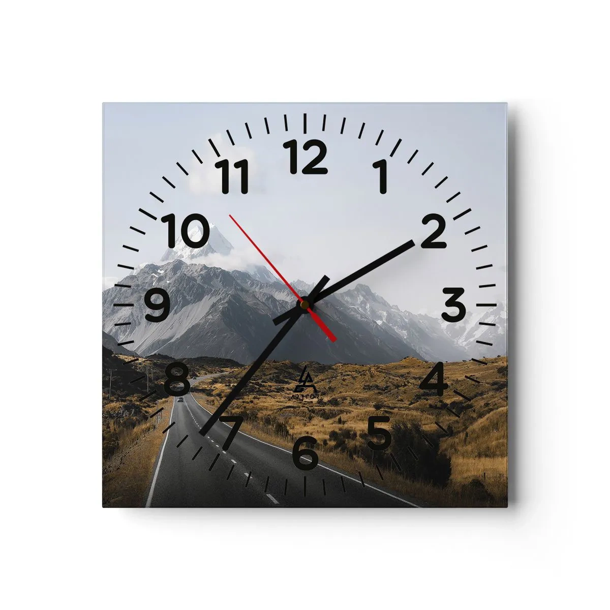 Wanduhr - Glasuhr - Der Weg ins Herz der Berge - 30x30 cm