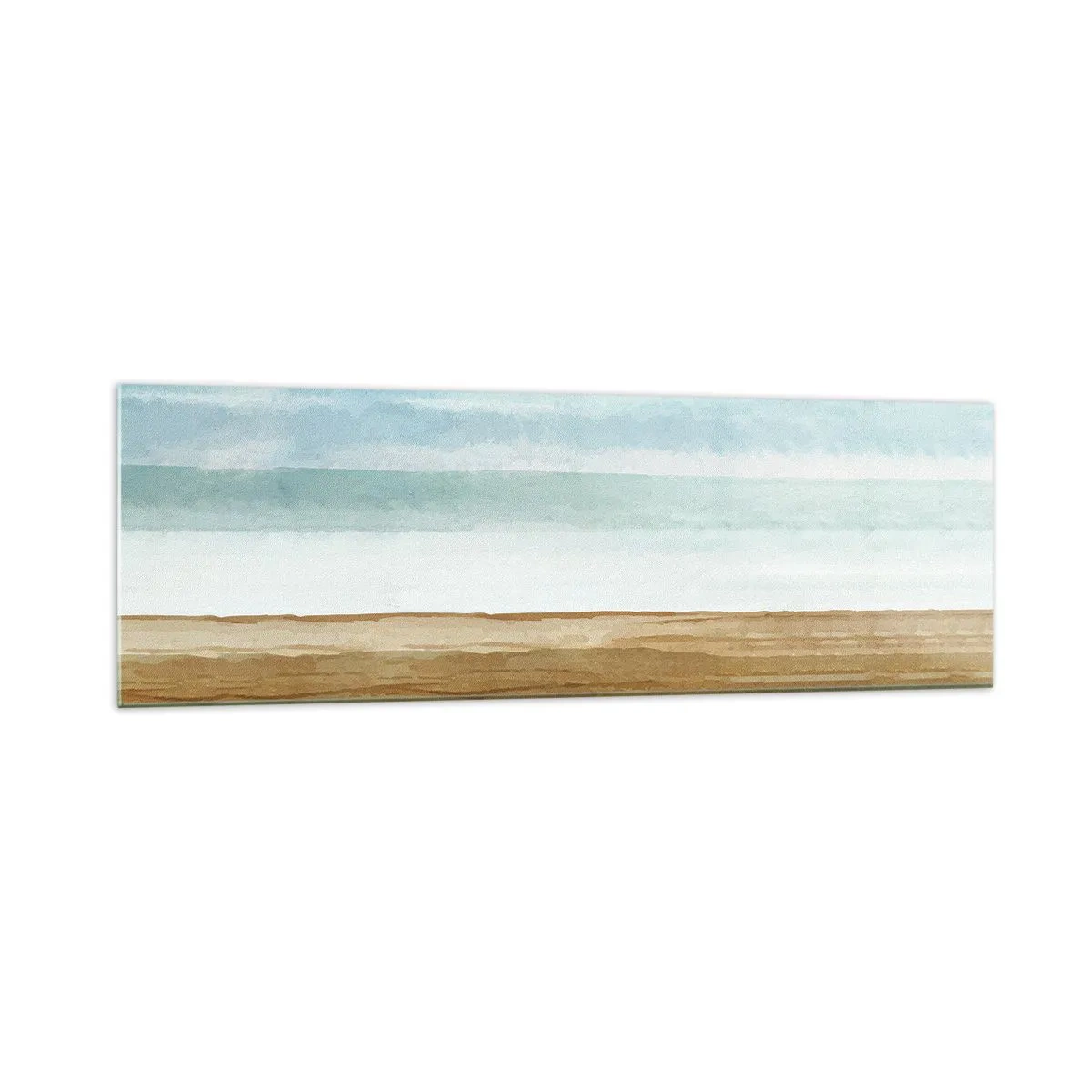 Glasbild - Bild auf glas - Abstrakte Strandlandschaft in Pastelltönen - 160x50cm - Trost - Moderne Wanddekoration für Wohnzimmer und Schlafzimmer ARTTOR