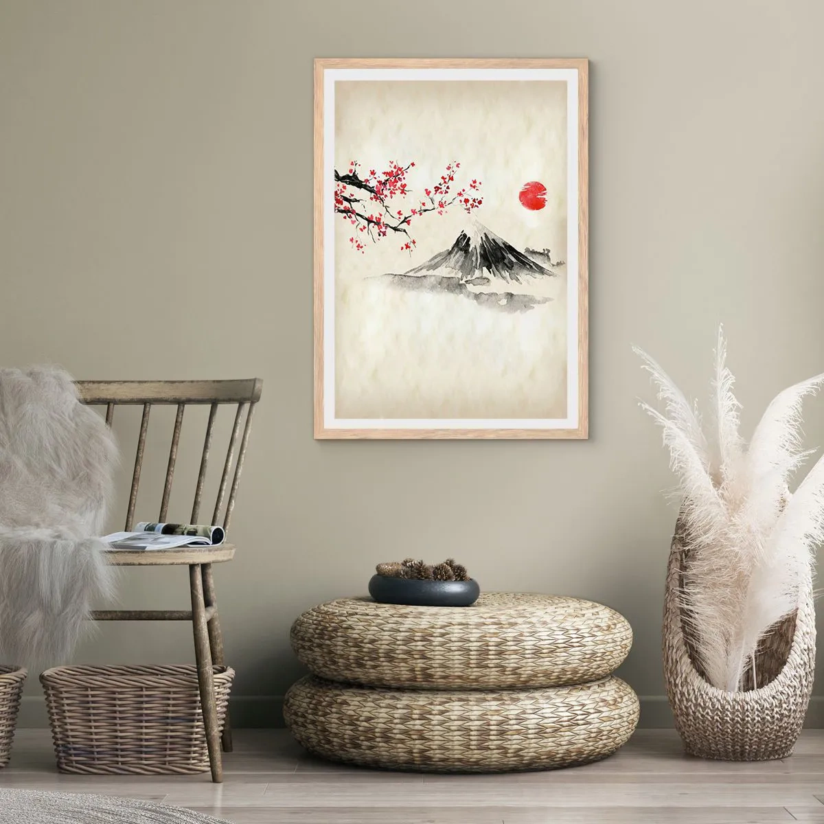 Poster in einem Rahmen aus heller Eiche - Liebe Japan - 30x40 cm