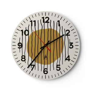 Wanduhr - Glasuhr - Abstraktion, die vor Hitze zittert - 40x40 cm