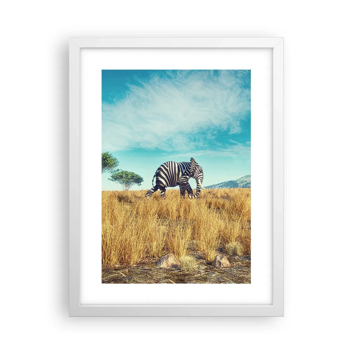 Poster in einem weißen Rahmen - Grau ist nicht mehr in Mode - 30x40 cm