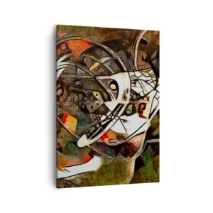 Bild auf Leinwand - Leinwandbild - Ausdrucksstarke Abstraktion in dunklen Tönen mit dynamischen Linien. - 50x70cm - Hören Sie den Verkehr? - Moderne Wanddekoration für Wohnzimmer und Schlafzimmer ARTTOR