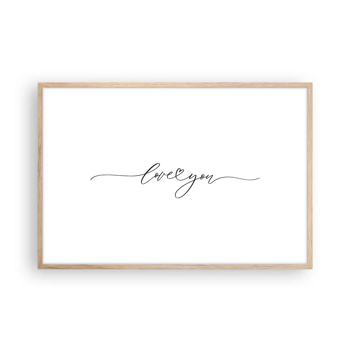 Poster in einem Rahmen aus heller Eiche - Schwarz auf weiß - 91x61 cm