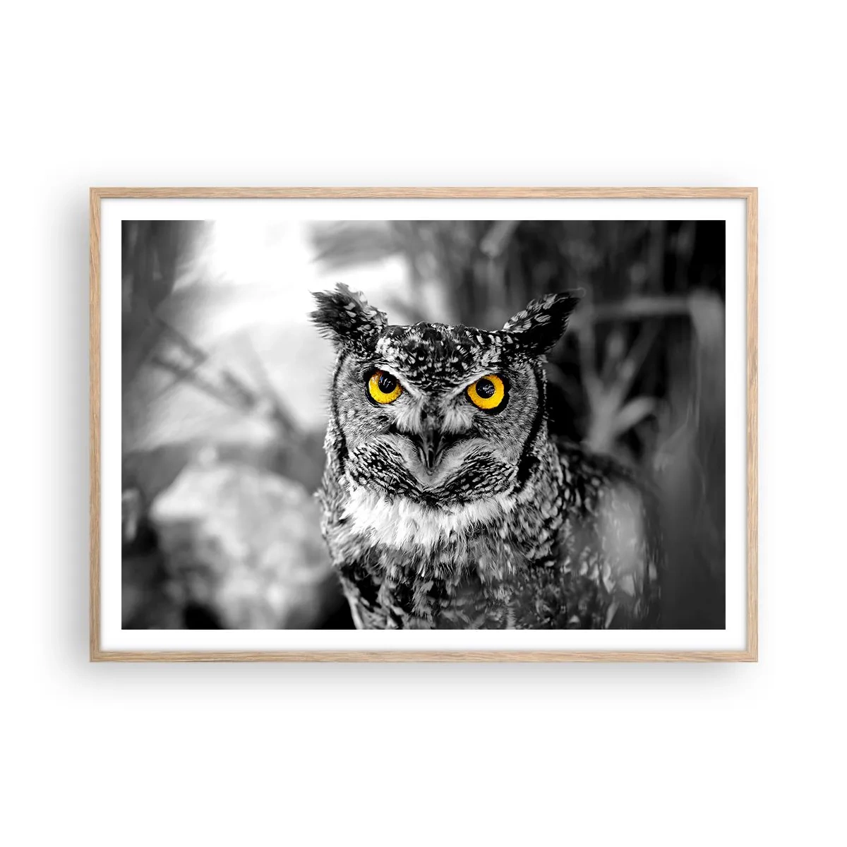 Poster in einem Rahmen aus heller Eiche - Nichts wird sich verstecken - 100x70 cm