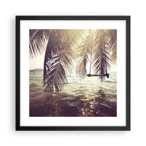 Poster in einem schwarzem Rahmen - Sie können nach Belieben in den Wolken schwingen - 40x40 cm