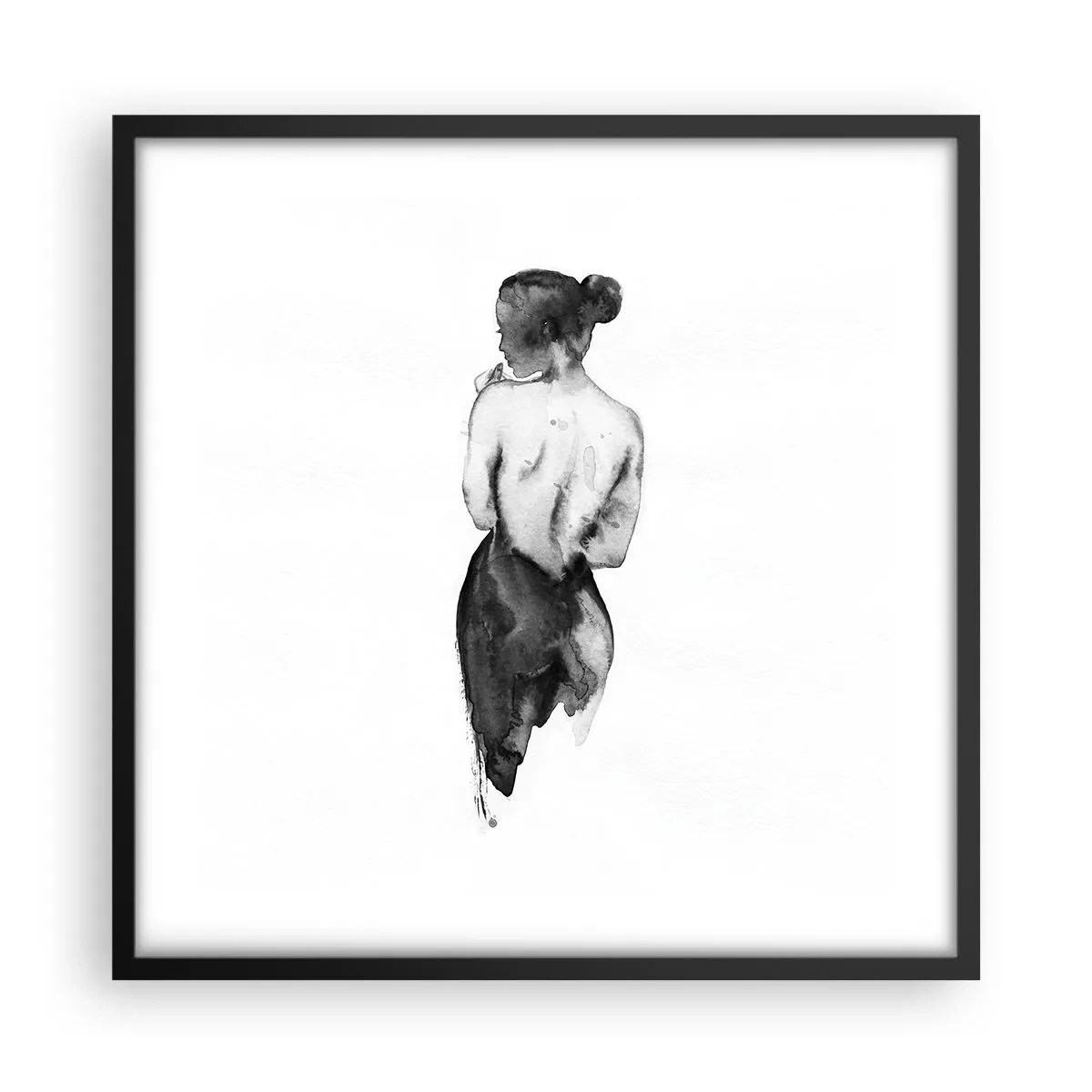 Poster in einem schwarzem Rahmen - Bei ihr verschwindet die Welt - 50x50 cm