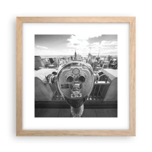 Poster in einem Rahmen aus heller Eiche - Stadt über den Städten - 30x30 cm