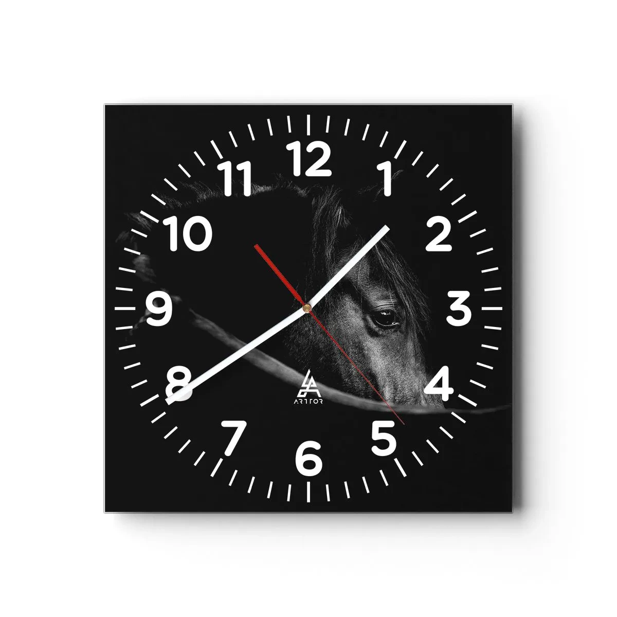 Wanduhr - Glasuhr - Schwarzer Prinz - 40x40 cm