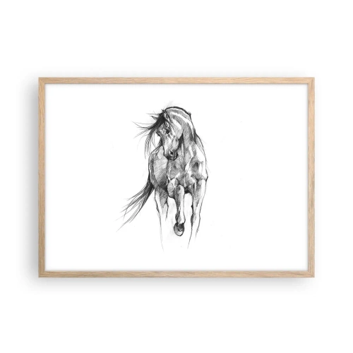 Poster in einem Rahmen aus heller Eiche - Im anmutigen Trab - 70x50 cm