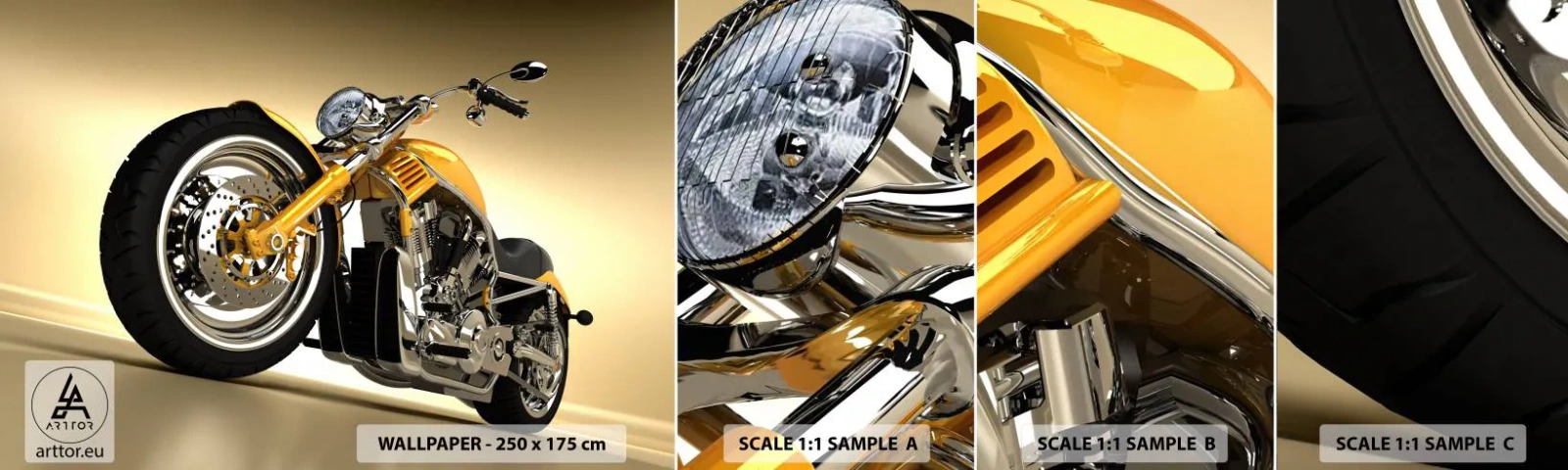 Fototapeten Muster Selbstklebend Deluxe Sticker - Ein Traum von Kraft und Geschwindigkeit - Motorrad, Motor, Automobil - 100x30 cm