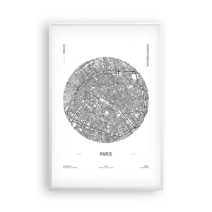 Poster in einem weißen Rahmen - Anatomie von Paris - 61x91 cm