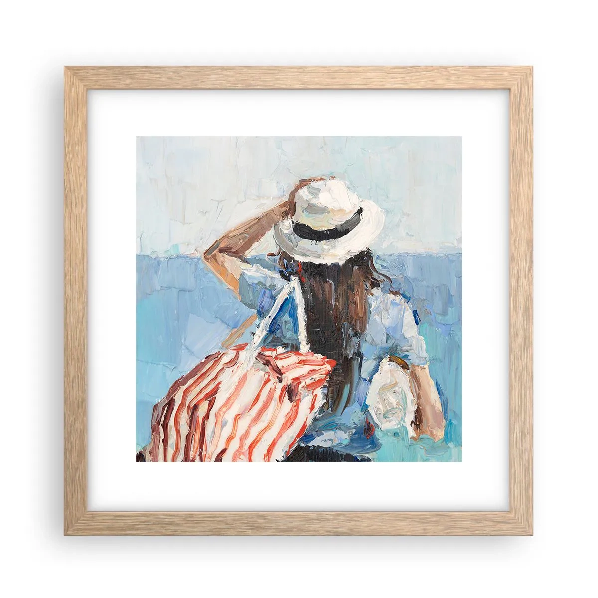 Poster in einem Rahmen aus heller Eiche - Willkommen in den Sommerferien - 30x30 cm