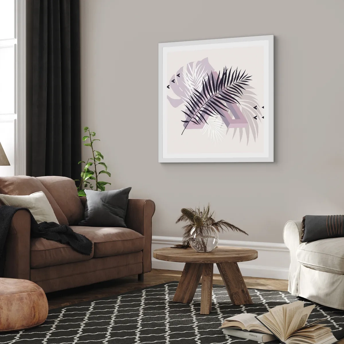 Poster in einem weißen Rahmen - Der Schatten des Schattens - 50x50 cm