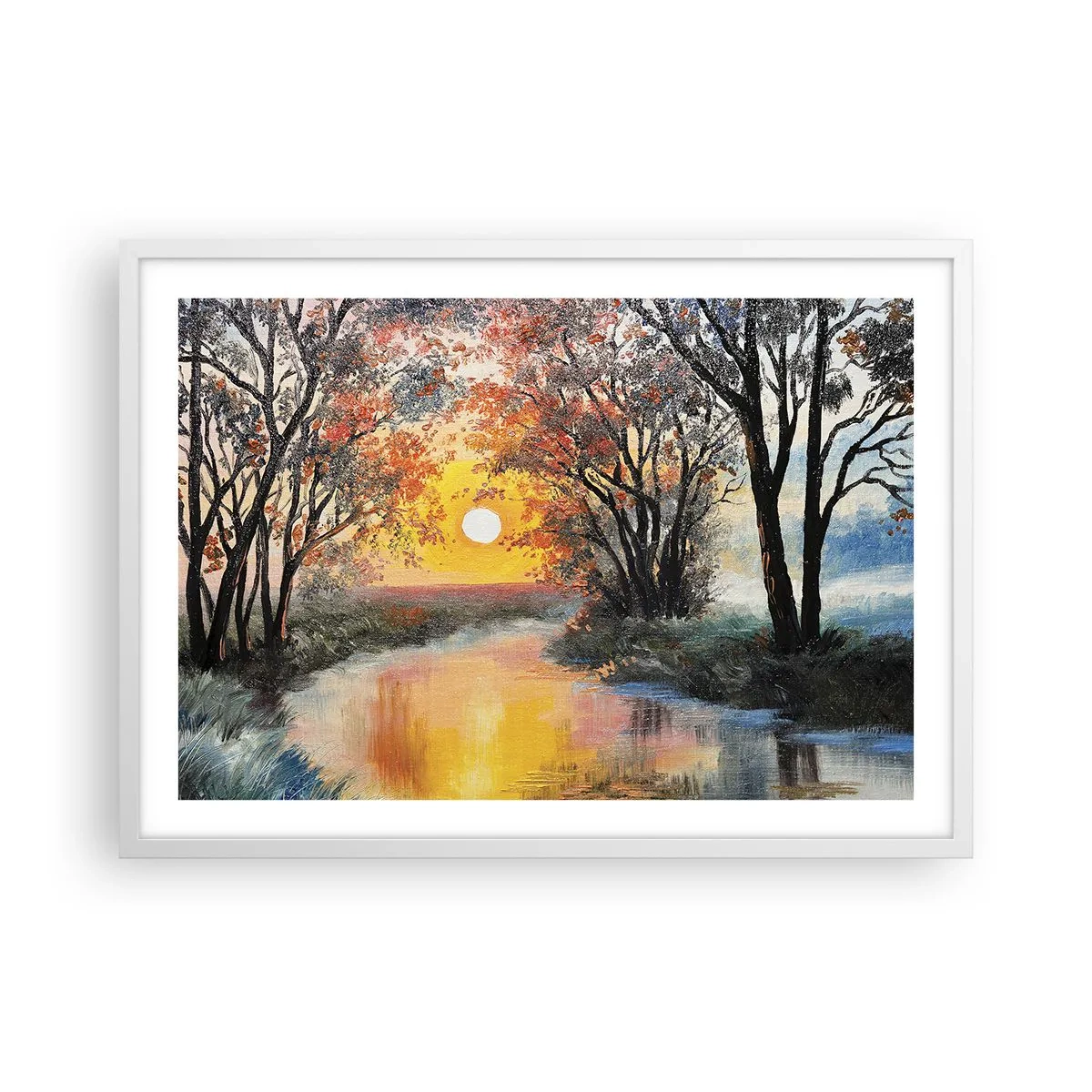 Poster in einem weißen Rahmen - Herbststimmung - 70x50 cm