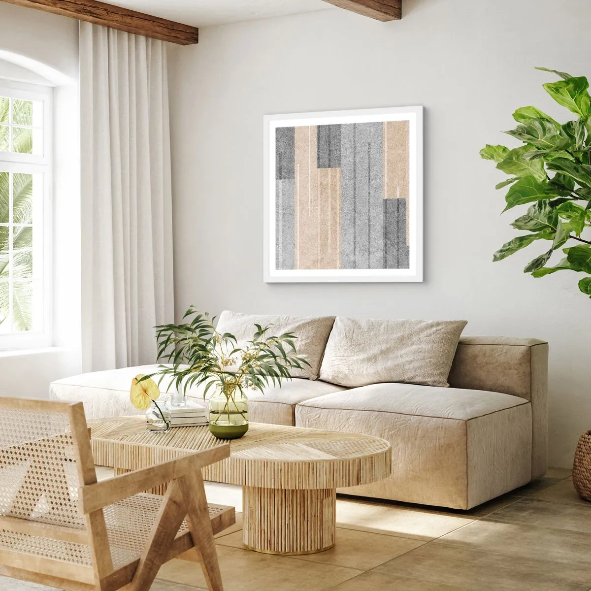 Poster in einem weißen Rahmen - Komposition: Vertikal halten - 60x60 cm