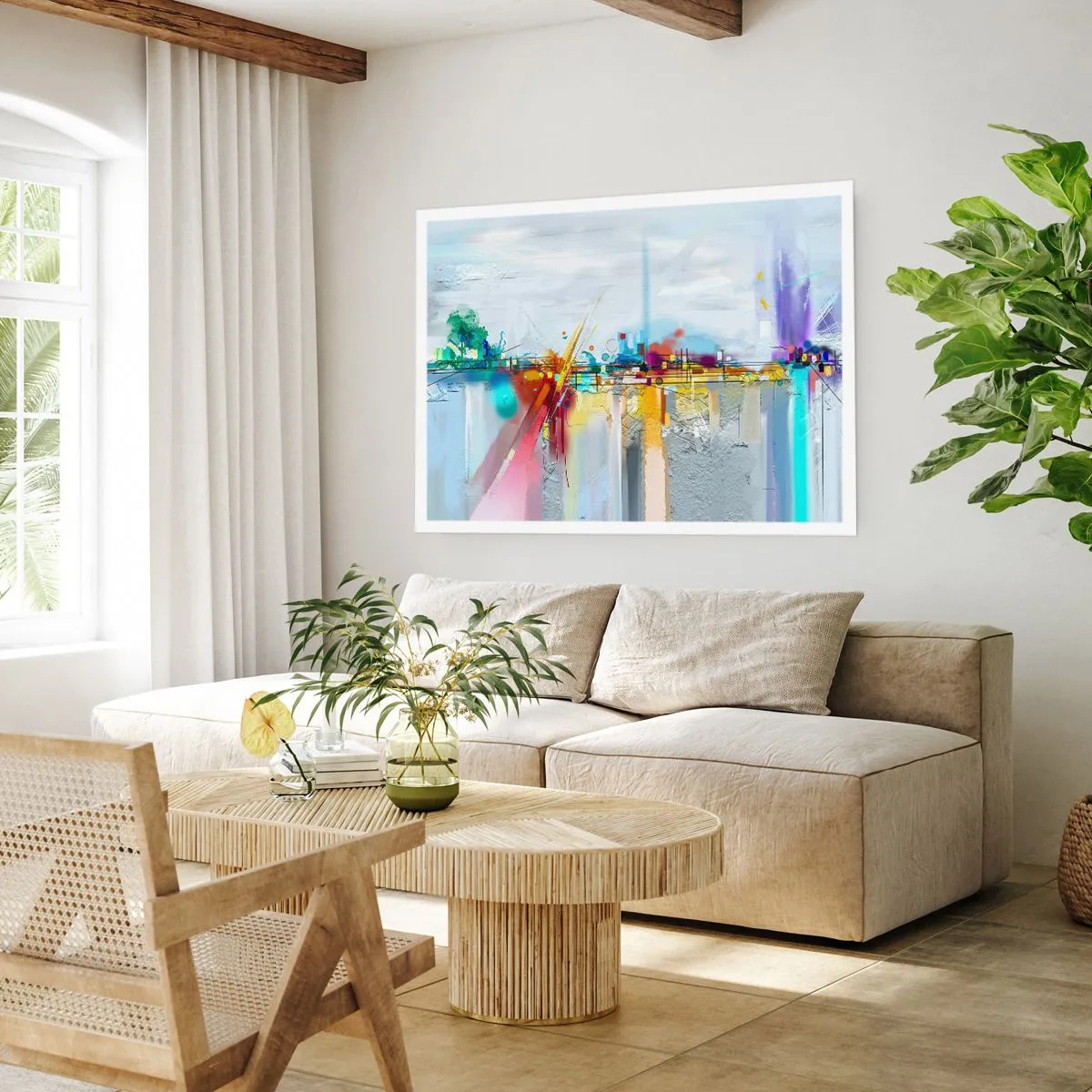 Poster - Freudenbrücke über den Fluss des Lebens - 50x40 cm