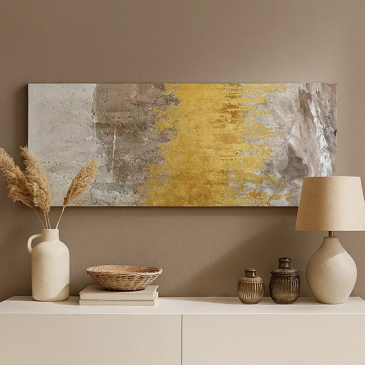 Bild auf Leinwand - Leinwandbild - Goldene Explosion - 30x30 cm