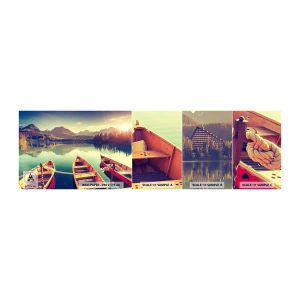 Fototapeten Muster Selbstklebend Deluxe Sticker - Lebe nach ihren Gesetzen - Landschaft, Berge, See - 100x30 cm