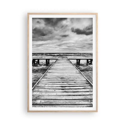 Poster in einem Rahmen aus heller Eiche - Ich warte darauf, dass der Wind wegjagt... - 70x100 cm