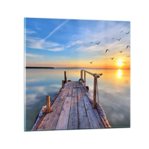 Glasbild - Bild auf glas - Lauf direkt der Sonne entgegen - 60x60 cm