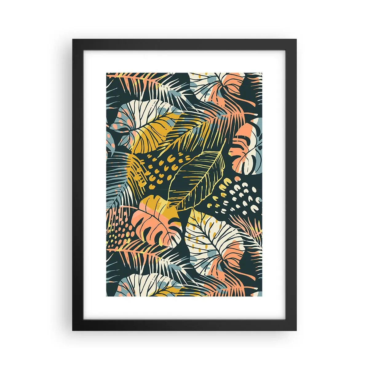 Poster in einem schwarzem Rahmen - Grüne Fantasie - 30x40 cm