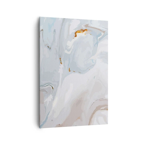 Bild auf Leinwand - Leinwandbild - Abstrakte Wellen in Blau- und Weißtönen - 70x100cm - Das Weiß wird erhoben - Moderne Wanddekoration für Wohnzimmer und Schlafzimmer ARTTOR