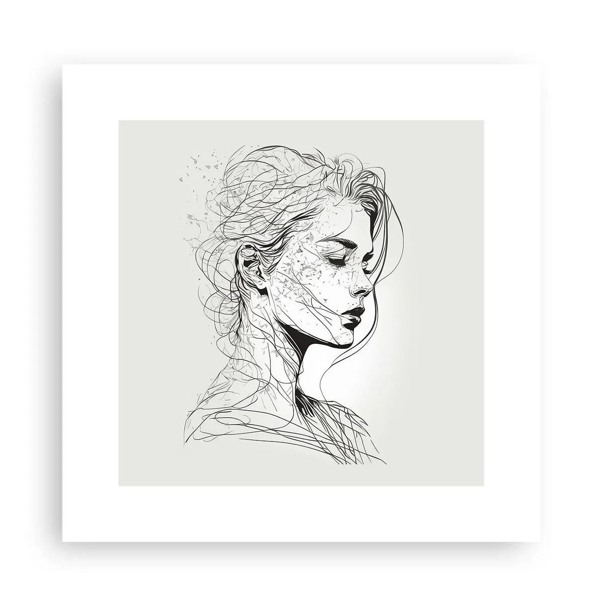 Poster - Porträt im Gedanken - 30x30 cm