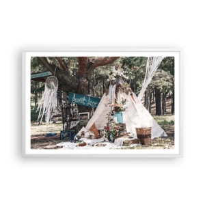 Poster in einem weißen Rahmen - Liebe machen ... - 91x61 cm