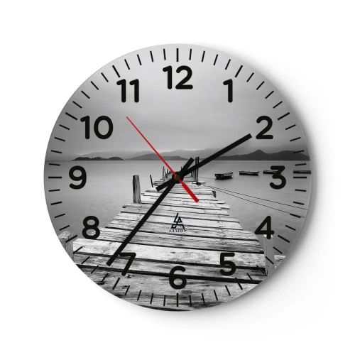 Wanduhr - Glasuhr - Hinter den Bergen, jenseits der Meere - 40x40 cm