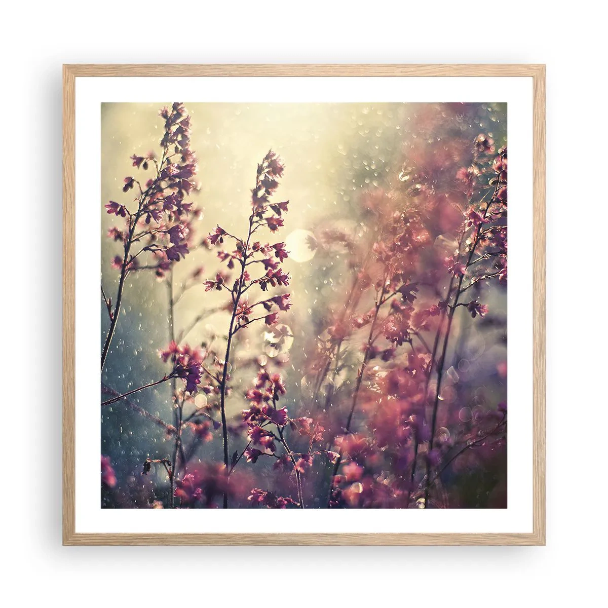 Poster in einem Rahmen aus heller Eiche - Geheimnisvoller Garten - 60x60 cm