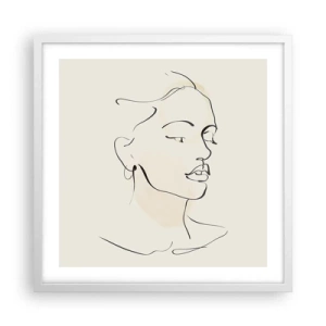 Poster in einem weißen Rahmen - Eine bestimmte Linie - 50x50 cm