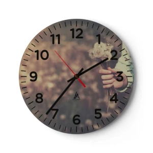 Wanduhr - Glasuhr - Bitte behalte sie - 40x40 cm