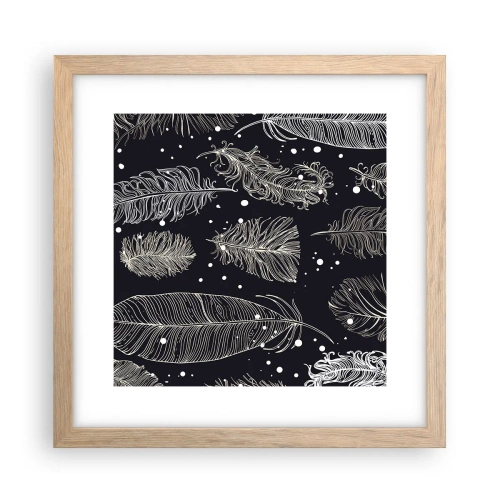 Poster in einem Rahmen aus heller Eiche - Gefiederte Spitze - 30x30 cm