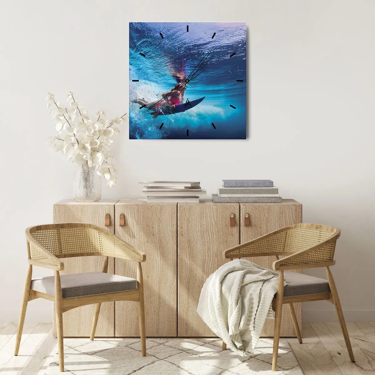 Wanduhr - Glasuhr - Tiefe der Freude - 30x30 cm