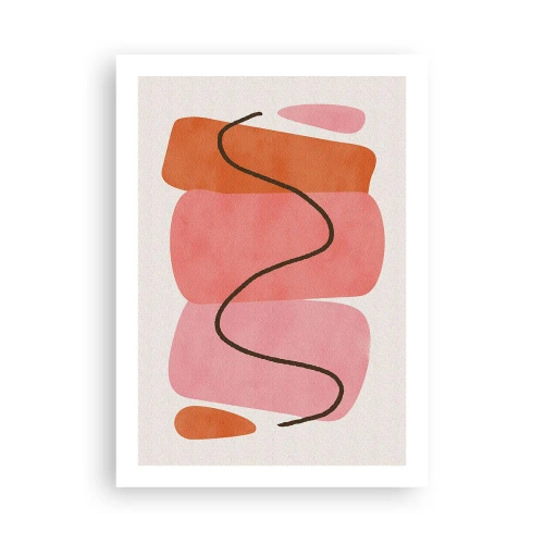 Poster - Abstrakte Komposition geometrischer Formen - 50x70cm - Sanfte Bewegung der Formen - Moderne Wanddekoration für Wohnzimmer und Schlafzimmer ARTTOR