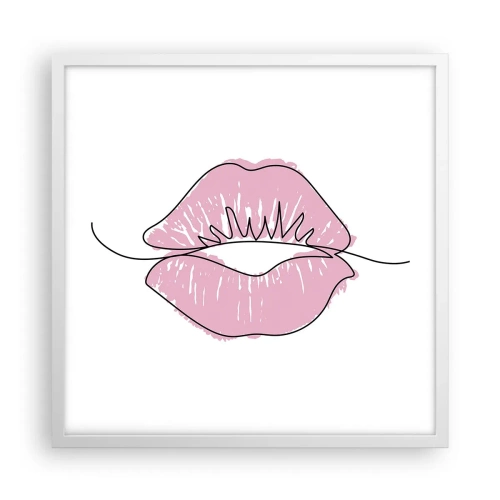 Poster in einem weißen Rahmen - Bereit zum Küssen? - 50x50 cm