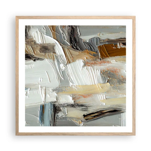 Poster in einem Rahmen aus heller Eiche - Bunte Schichten - 60x60 cm