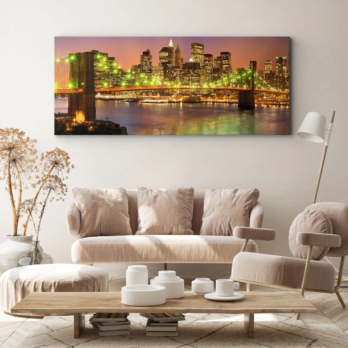 Bild auf Leinwand - Leinwandbild - Hier geht das Licht nie aus - 100x40 cm