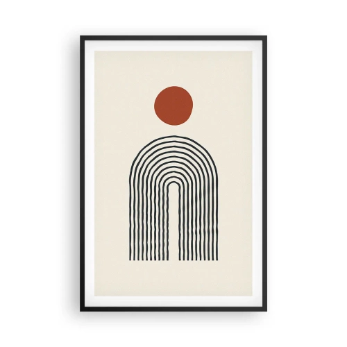 Poster in einem schwarzem Rahmen - Magnetismus von Formen und Farben - 61x91 cm