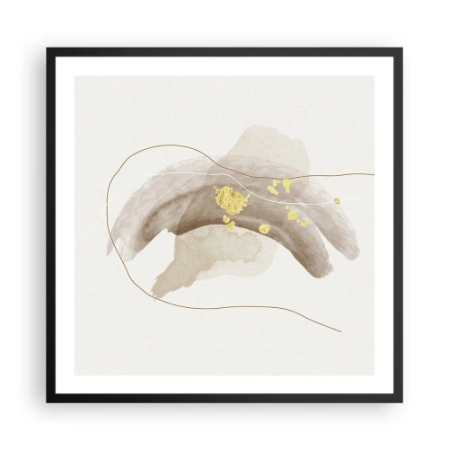 Poster in einem schwarzem Rahmen - Im Weltraum begegnet - 60x60 cm