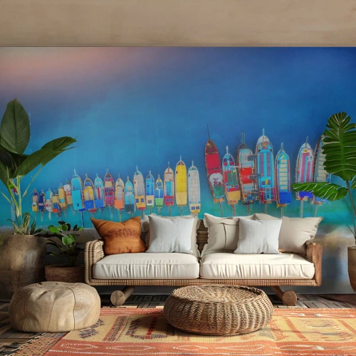 Fototapete Premium Canvas - Aus der Vogelperspektive - Landschaft, Strand, Meer - 250x175 cm