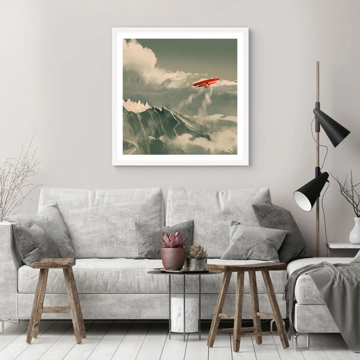 Poster in einem weißen Rahmen - Furchtloser Pionier - 40x40 cm